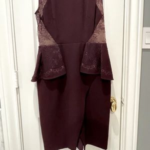 BCBG MAX AZRIA lace peplum midi dress